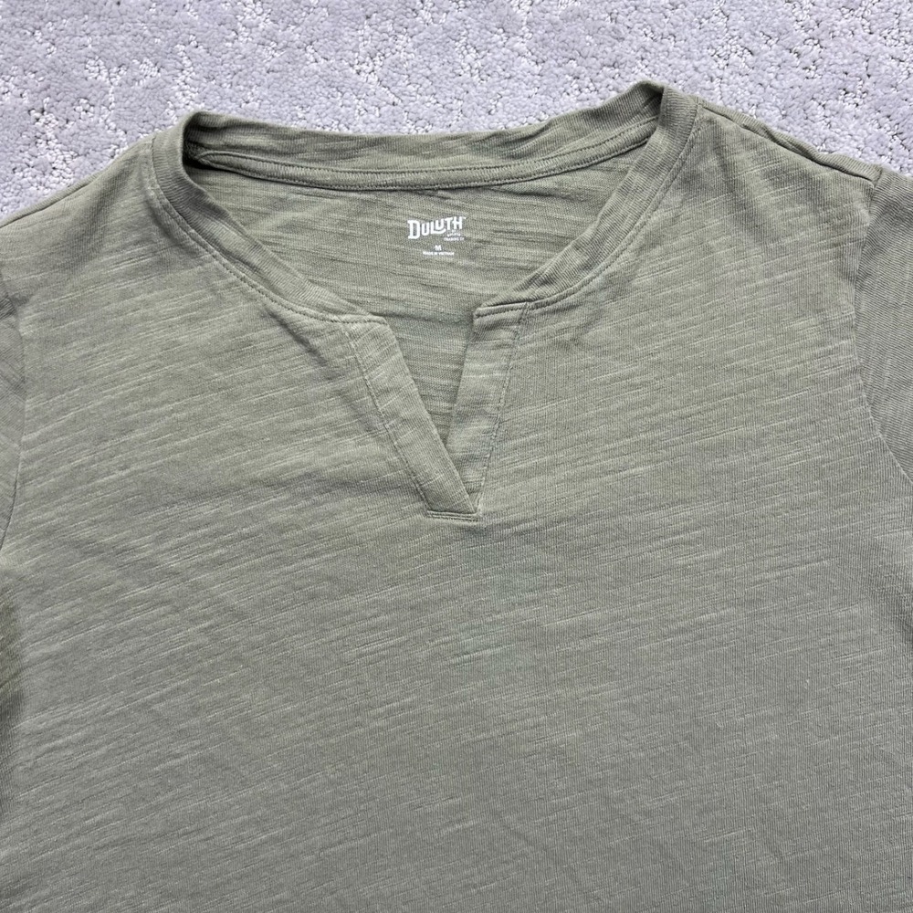Duluth Trading Co Longsleeve Shirt Womens M Green Split Neck Slow With The Flow - Picture 3 of 15
